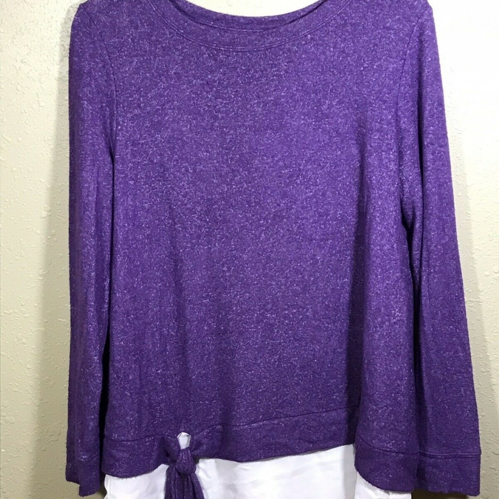 Simply Vera Wang Flowy Purple Sweater Faux Cami